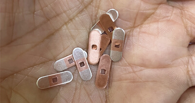 Shipment for stampings made by silver inlay strip