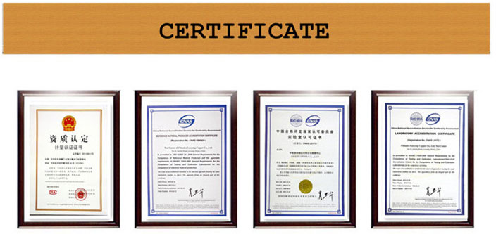 Brass Tubular Rivet certificate