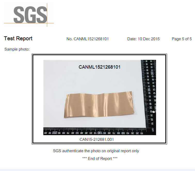 PCB Copper Foil certificate